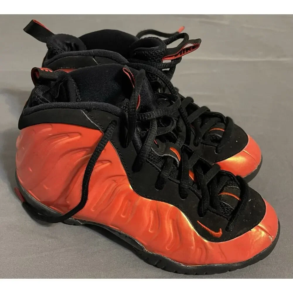 Youth Nike Air Penny Foamposite One 13C Black Orange Great Condition